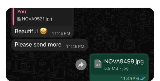 Client WhatsApp message to Kelxshot Studios